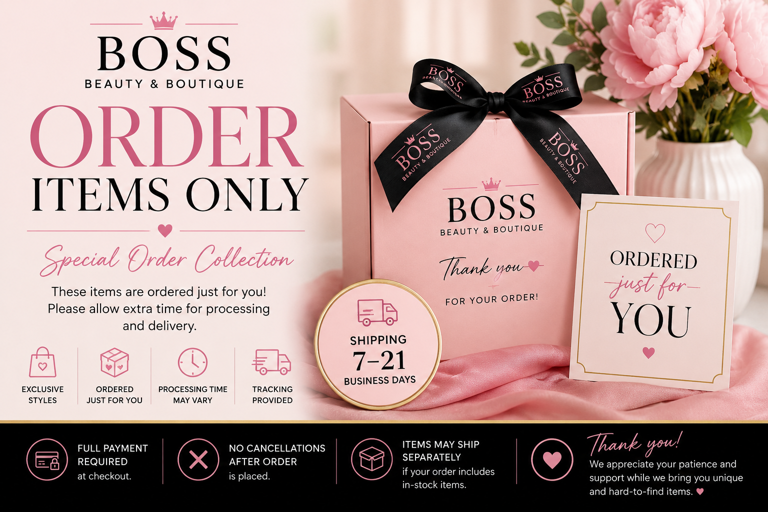 SPECIAL ORDER ITEMS