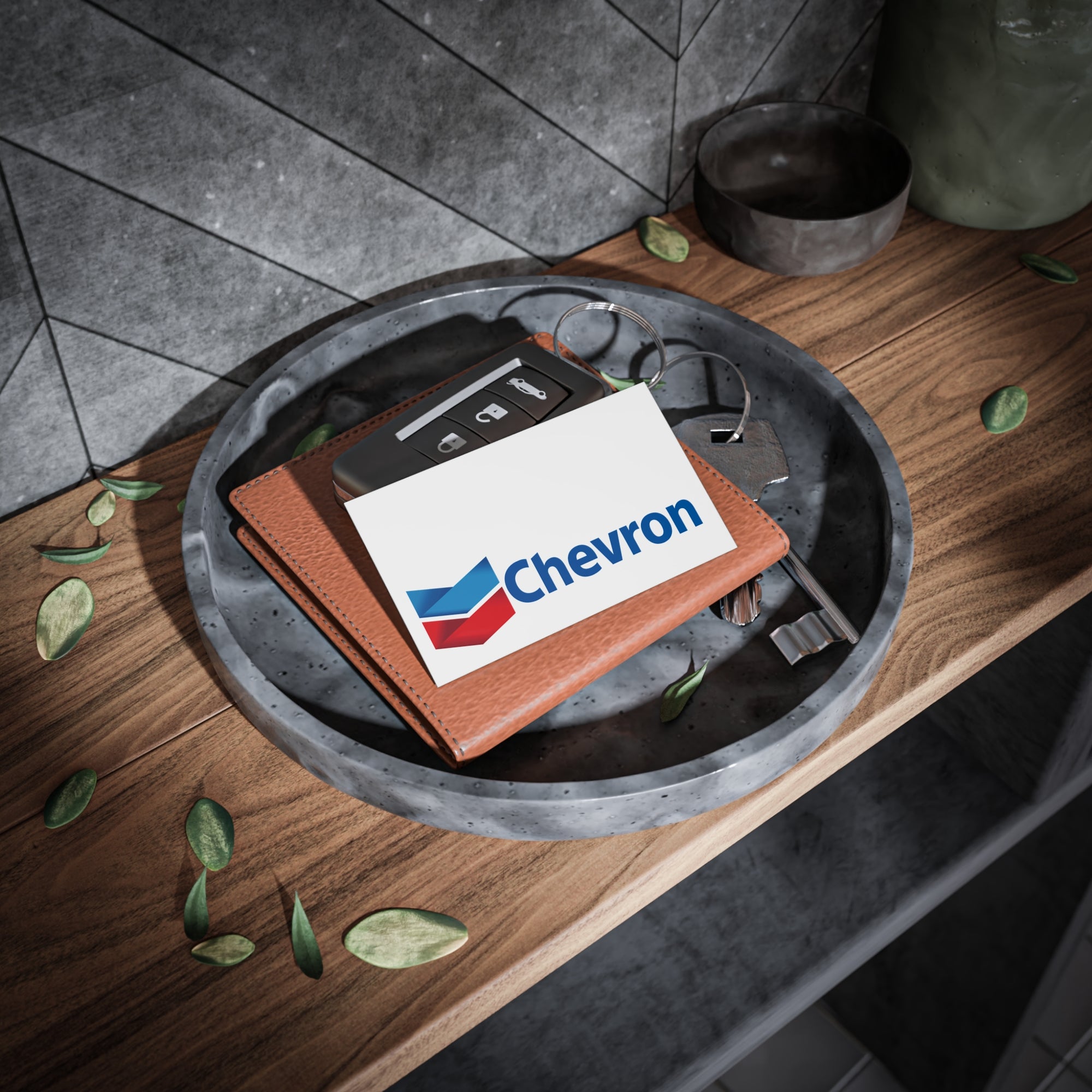 Chevron Logo Business Cards — Professional Corporate Card with Red &amp; Blue Chevron Design
