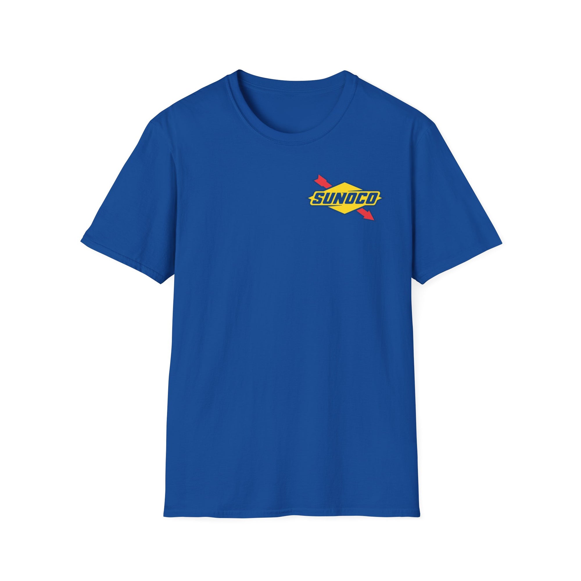 Blue / White Sunoco Gas Station Logo Tee — Sunoco Chest Print T‑Shirt