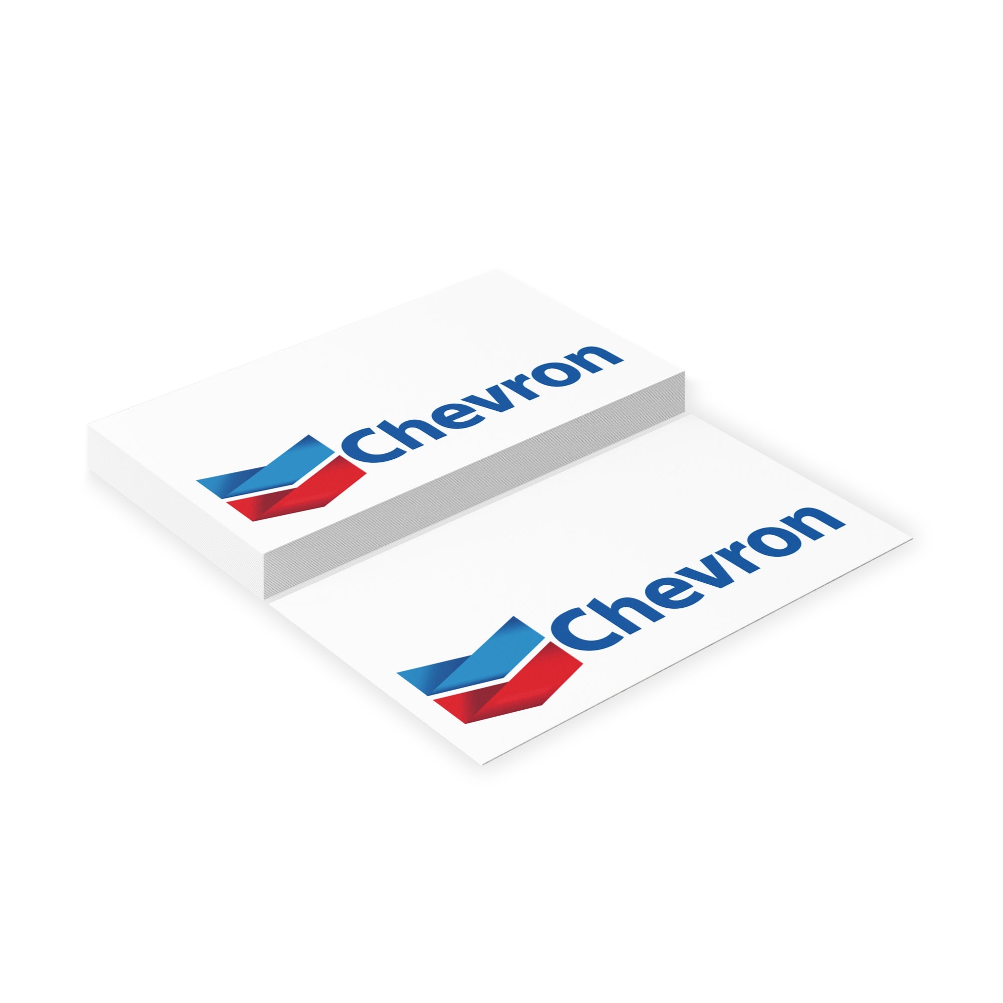 Chevron Logo Business Cards — Professional Corporate Card with Red &amp; Blue Chevron Design