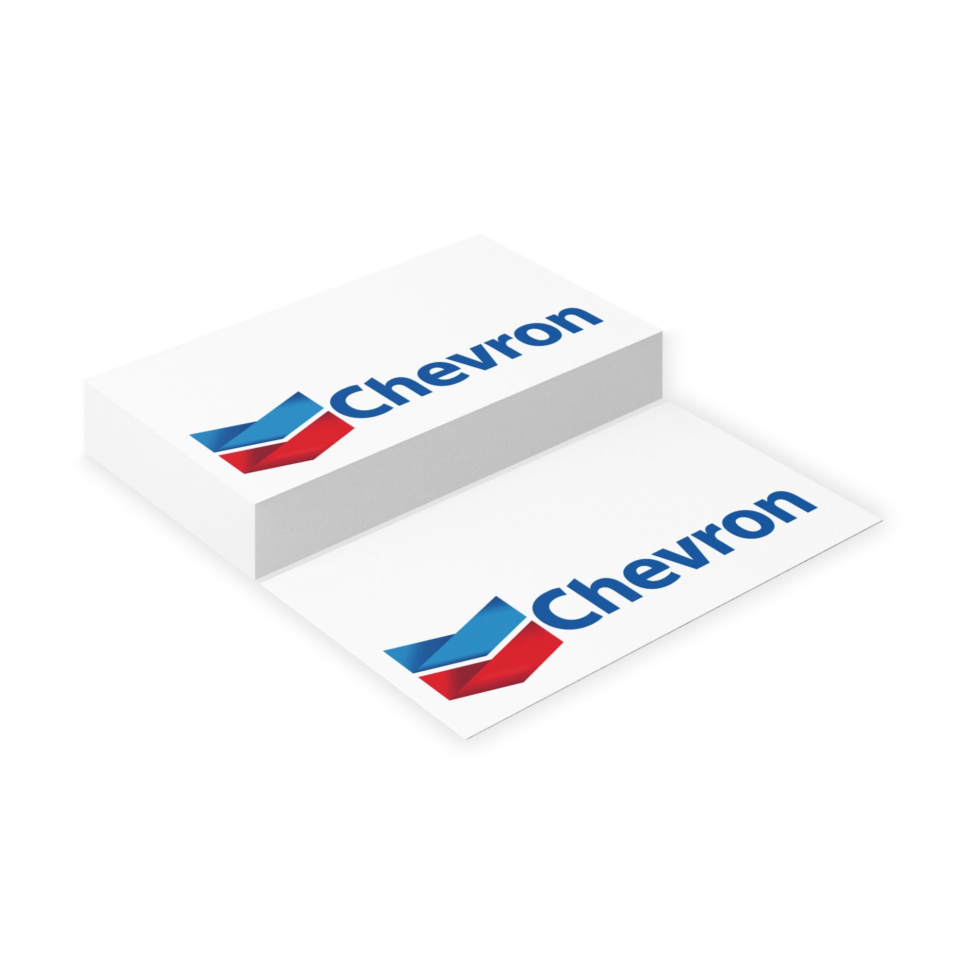 Chevron Logo Business Cards — Professional Corporate Card with Red &amp; Blue Chevron Design