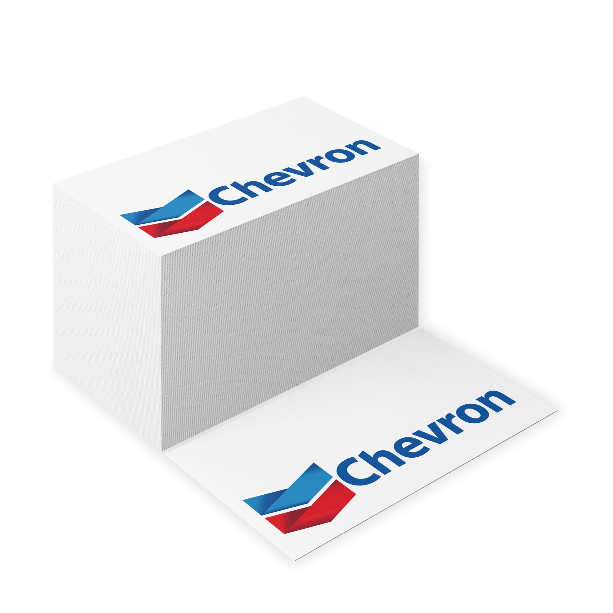 Chevron Logo Business Cards — Professional Corporate Card with Red &amp; Blue Chevron Design