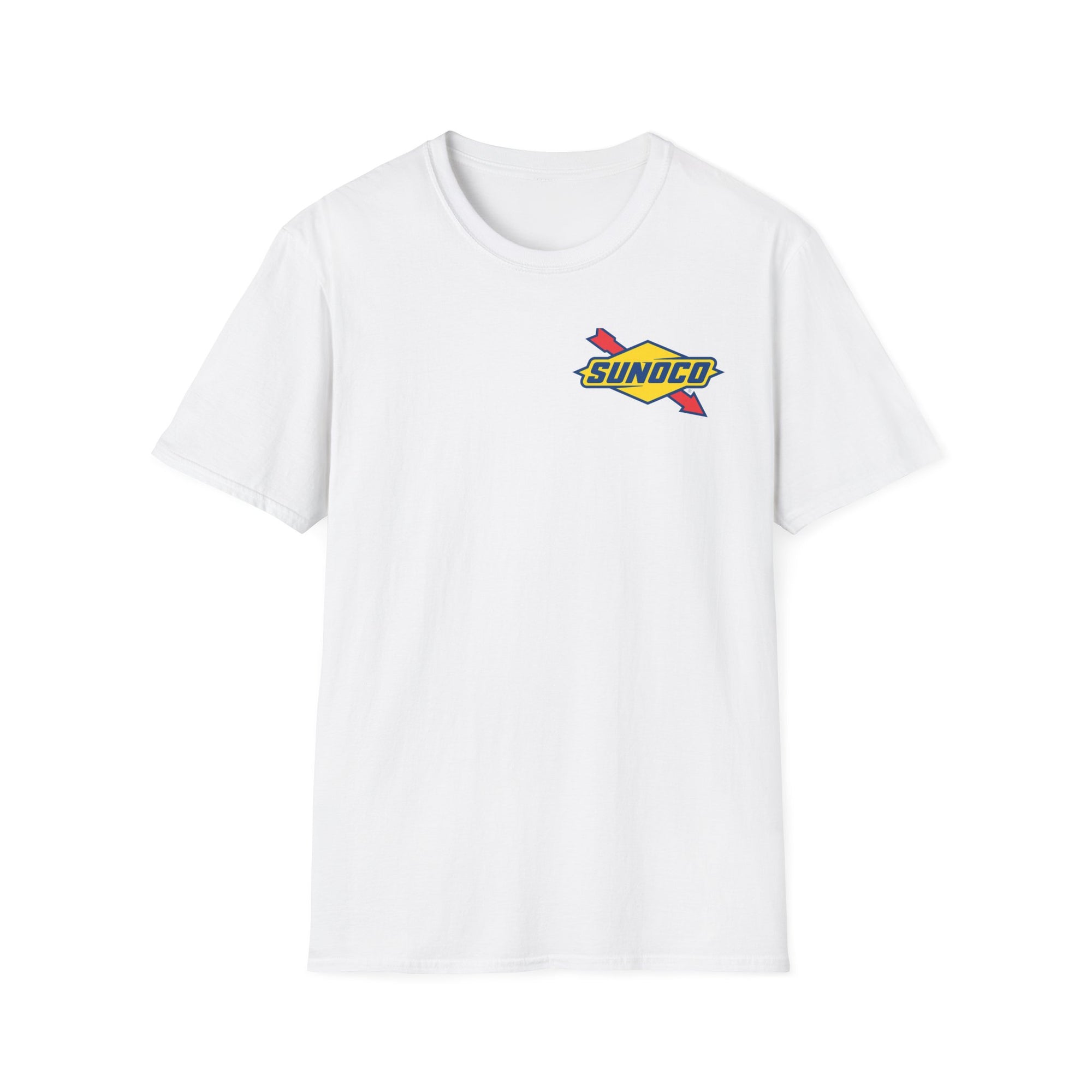 Blue / White Sunoco Gas Station Logo Tee — Sunoco Chest Print T‑Shirt