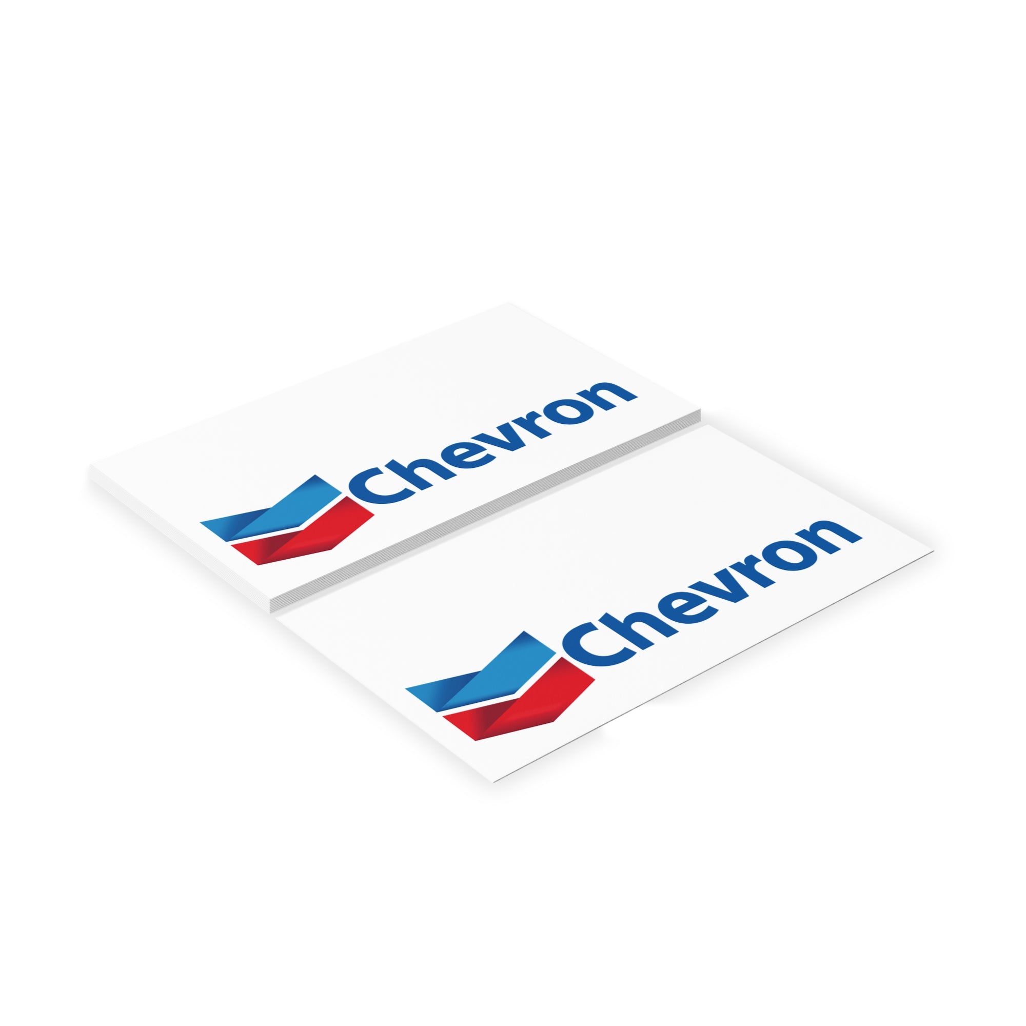 Chevron Logo Business Cards — Professional Corporate Card with Red &amp; Blue Chevron Design