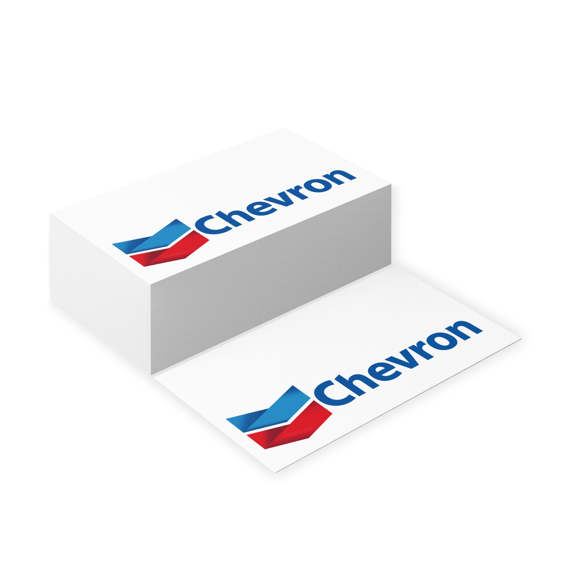 Chevron Logo Business Cards — Professional Corporate Card with Red &amp; Blue Chevron Design